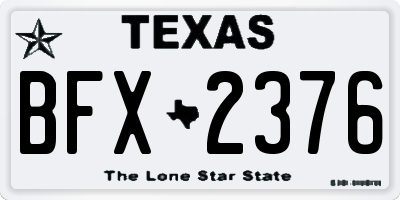 TX license plate BFX2376