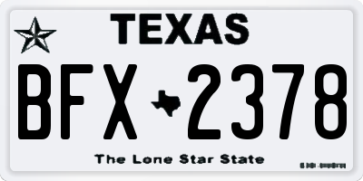 TX license plate BFX2378