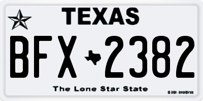 TX license plate BFX2382