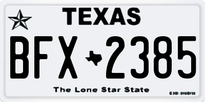 TX license plate BFX2385