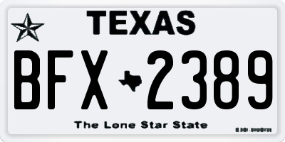 TX license plate BFX2389