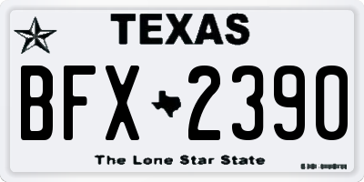 TX license plate BFX2390