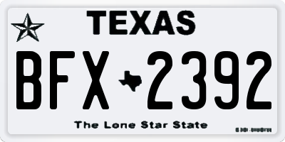 TX license plate BFX2392