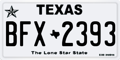 TX license plate BFX2393