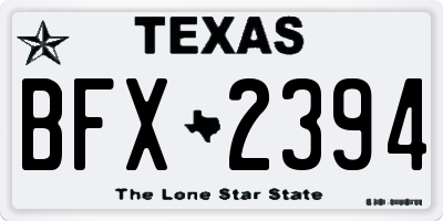 TX license plate BFX2394