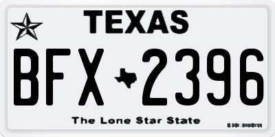 TX license plate BFX2396