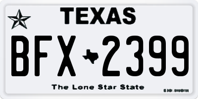 TX license plate BFX2399