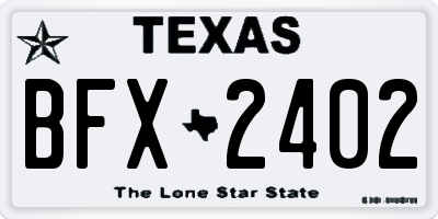 TX license plate BFX2402
