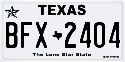 TX license plate BFX2404