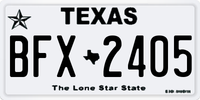 TX license plate BFX2405