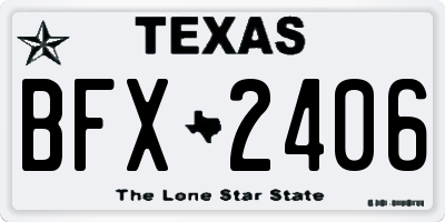 TX license plate BFX2406