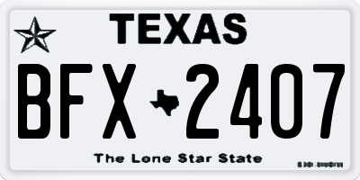 TX license plate BFX2407