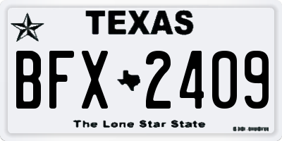 TX license plate BFX2409