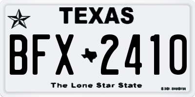 TX license plate BFX2410