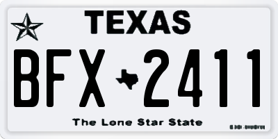 TX license plate BFX2411