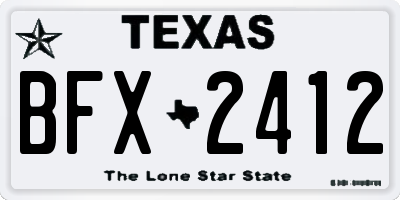 TX license plate BFX2412