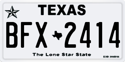 TX license plate BFX2414