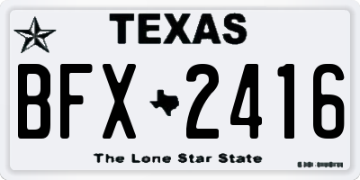 TX license plate BFX2416