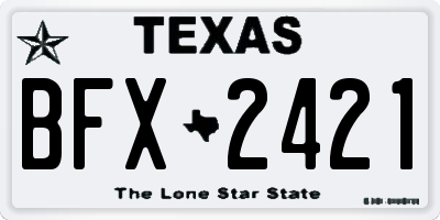 TX license plate BFX2421