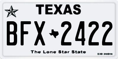 TX license plate BFX2422