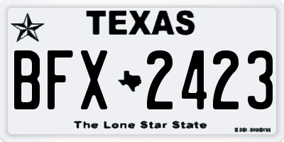TX license plate BFX2423