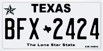 TX license plate BFX2424