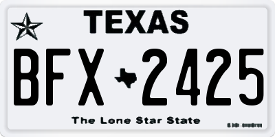 TX license plate BFX2425