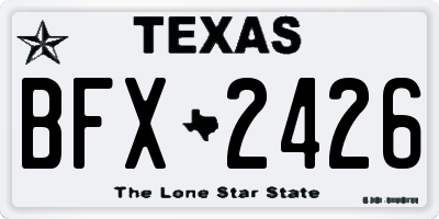 TX license plate BFX2426