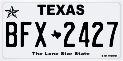 TX license plate BFX2427