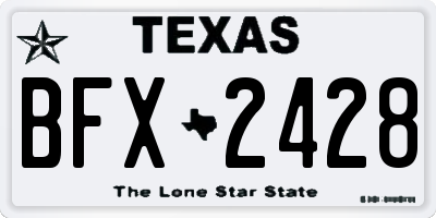 TX license plate BFX2428