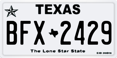TX license plate BFX2429