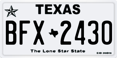 TX license plate BFX2430