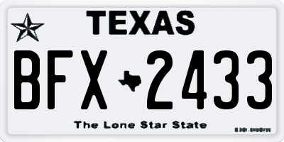 TX license plate BFX2433