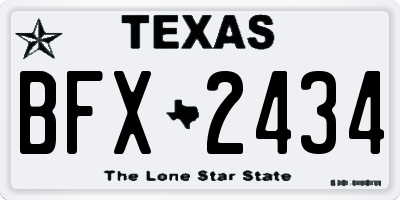 TX license plate BFX2434