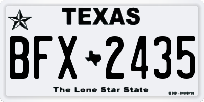 TX license plate BFX2435