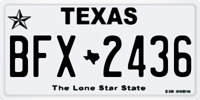 TX license plate BFX2436