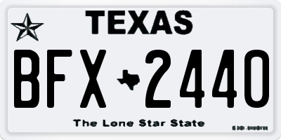 TX license plate BFX2440