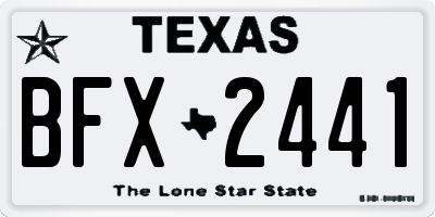 TX license plate BFX2441