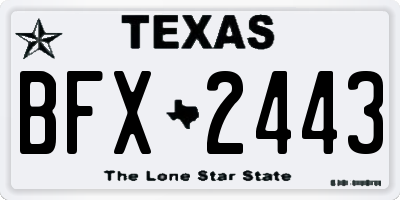 TX license plate BFX2443