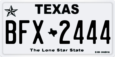 TX license plate BFX2444