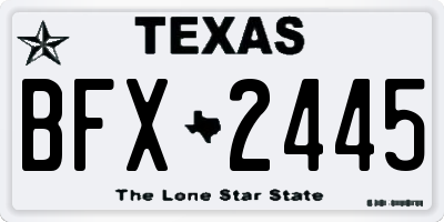 TX license plate BFX2445
