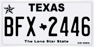 TX license plate BFX2446