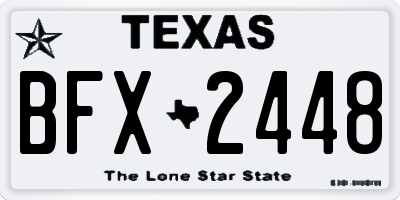 TX license plate BFX2448