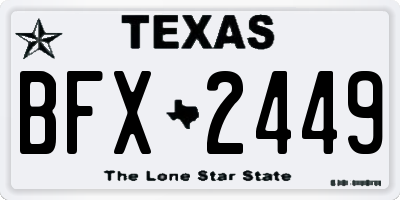 TX license plate BFX2449