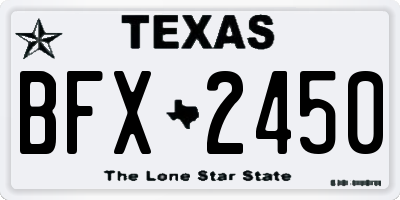 TX license plate BFX2450