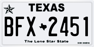 TX license plate BFX2451