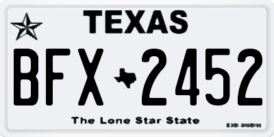 TX license plate BFX2452