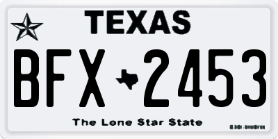TX license plate BFX2453