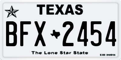 TX license plate BFX2454
