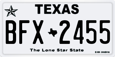 TX license plate BFX2455